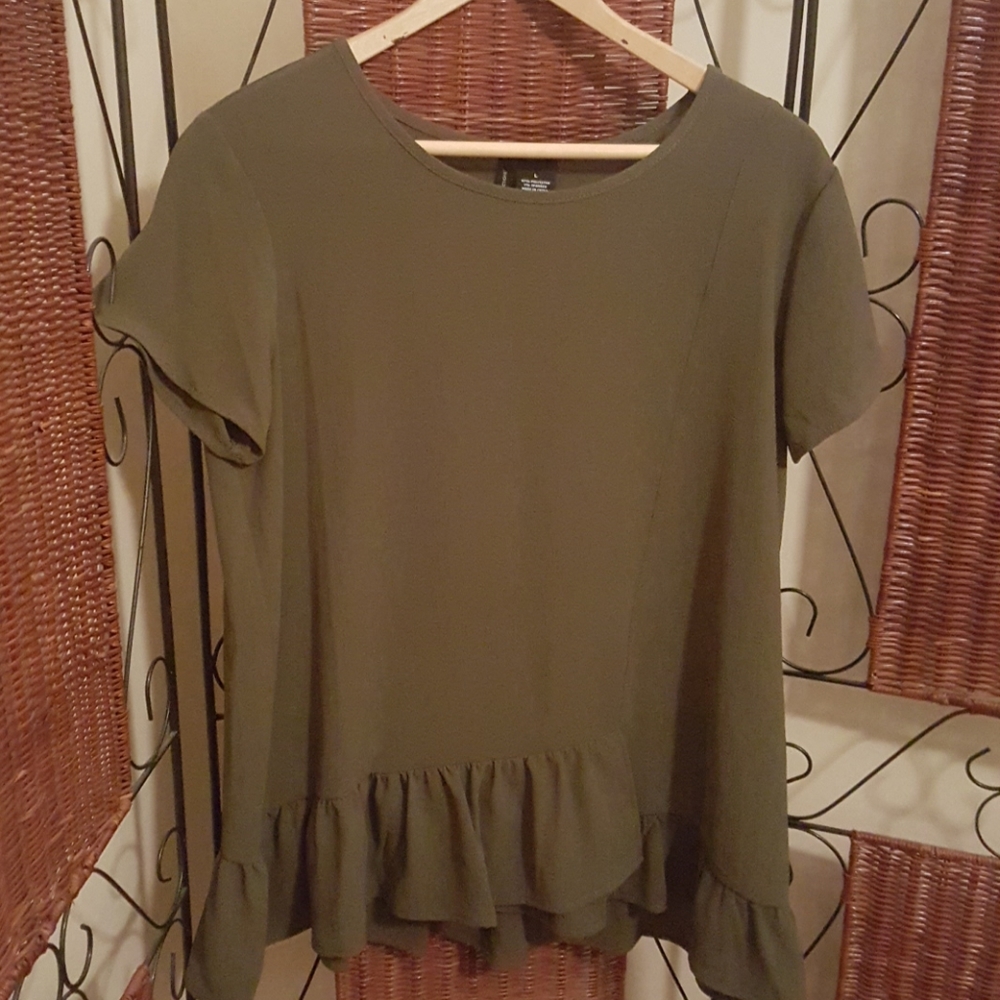 Dark green peplum blouse